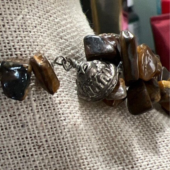 Multi Strand Genuine Tiger Eye Necklace -- 18" - Picture 8 of 8